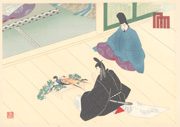 The Imperial Visit (chapter 29) from the album Illustrations for Genji monogatari in Fifty-Four Wood-Cut Prints